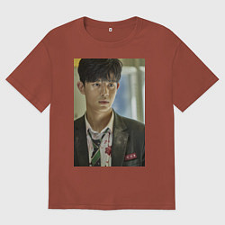 Футболка оверсайз женская Ли Су-Хёк, цвет: кирпичный