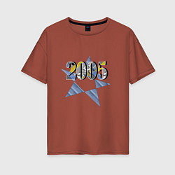 Женская футболка оверсайз Дата рождения: год 2005, пэчворк