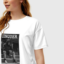 Футболка оверсайз женская Cbum conquer Крис Бамстед, цвет: белый — фото 2