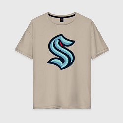 Женская футболка оверсайз Сиэтл Кракен логотип
