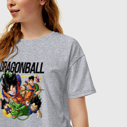 Футболка оверсайз женская Гоку из Dragonball, цвет: меланж — фото 2