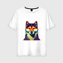 Женская футболка оверсайз Shibu inu dog