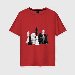 Женская футболка оверсайз Фигуры шахматиста