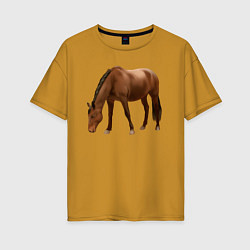 Женская футболка оверсайз Датская теплокровная лошадь