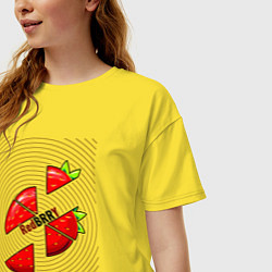 Футболка оверсайз женская Клубника по частям, цвет: желтый — фото 2