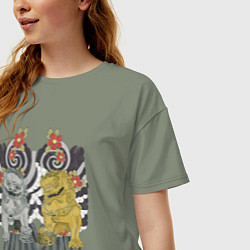 Футболка оверсайз женская Львиная защита, цвет: авокадо — фото 2