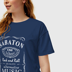 Футболка оверсайз женская Sabaton в стиле Jack Daniels, цвет: тёмно-синий — фото 2
