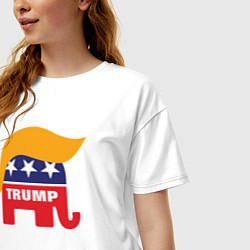 Футболка оверсайз женская Trump elephant, цвет: белый — фото 2