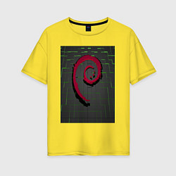 Женская футболка оверсайз Debian Linux