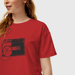 Футболка оверсайз женская Cassette, цвет: красный — фото 2