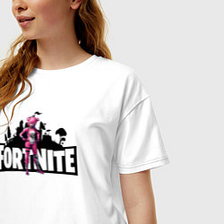 Футболка оверсайз женская Розовый мишка fortnite, цвет: белый — фото 2