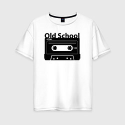 Футболка оверсайз женская Old school music, цвет: белый