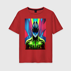 Женская футболка оверсайз Alien - neural network - neon