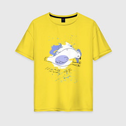 Женская футболка оверсайз Грустный голубь: mood AF