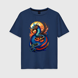 Женская футболка оверсайз Japanese dragon - irezumi