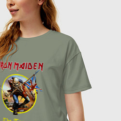 Футболка оверсайз женская The trooper Iron Maiden, цвет: авокадо — фото 2