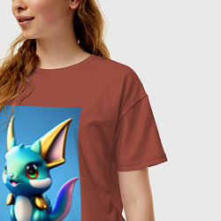 Футболка оверсайз женская Pokemon Vaporeon, цвет: кирпичный — фото 2