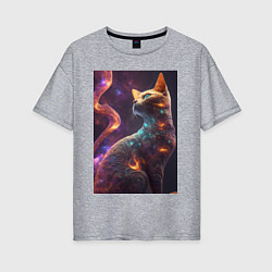 Женская футболка оверсайз Космическая кошка