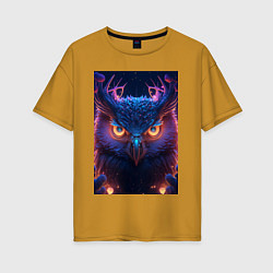 Женская футболка оверсайз Ночная магическая сова