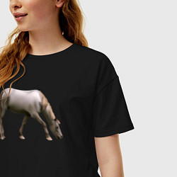 Футболка оверсайз женская Креольская лошадь, цвет: черный — фото 2
