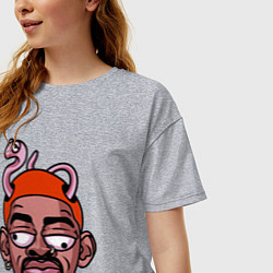 Футболка оверсайз женская Rodman snake, цвет: меланж — фото 2