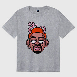 Футболка оверсайз женская Rodman snake, цвет: меланж