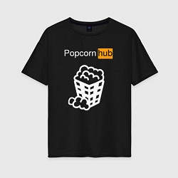 Женская футболка оверсайз Popocorn hub