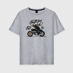 Женская футболка оверсайз Мотогонки мотоциклист