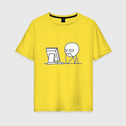 Женская футболка оверсайз Мемный программист