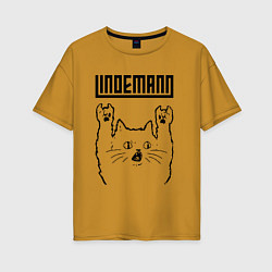 Женская футболка оверсайз Lindemann - rock cat