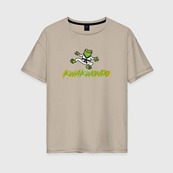 Женская футболка оверсайз Кваквондо лягушачье тхэквондо