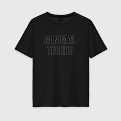 Женская футболка оверсайз Minimal techno обводка