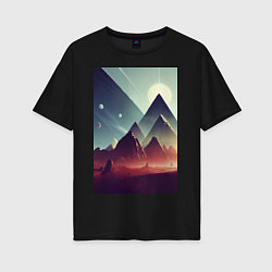 Женская футболка оверсайз Геометрические горы