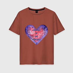 Женская футболка оверсайз Космическое сердце