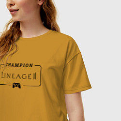 Футболка оверсайз женская Lineage 2 gaming champion: рамка с лого и джойстик, цвет: горчичный — фото 2