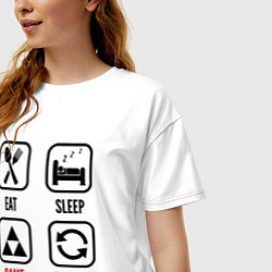 Футболка оверсайз женская Eat - sleep - Zelda - repeat, цвет: белый — фото 2