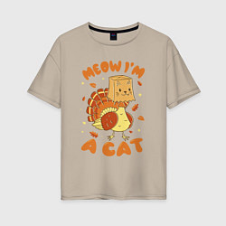 Женская футболка оверсайз Meow im a cat
