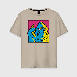 Женская футболка оверсайз Горилла с бананом