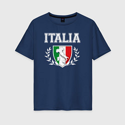 Футболка оверсайз женская Italy map, цвет: тёмно-синий