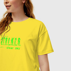 Футболка оверсайз женская Stalker clear sky radiation text, цвет: желтый — фото 2