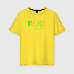 Женская футболка оверсайз Stalker clear sky radiation text
