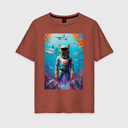 Женская футболка оверсайз Sharkman - neural netvork