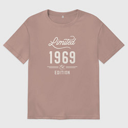 Футболка оверсайз женская 1969 ограниченный выпуск, цвет: пыльно-розовый