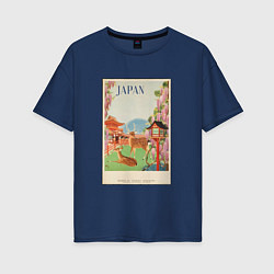 Женская футболка оверсайз Японский винтаж с оленями
