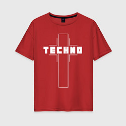 Женская футболка оверсайз Techno крест
