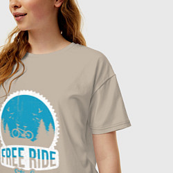 Футболка оверсайз женская Free ride style, цвет: миндальный — фото 2