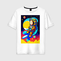 Женская футболка оверсайз Маленький космонавт