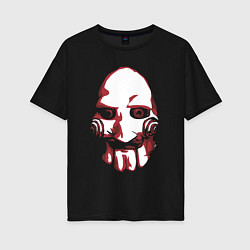 Футболка оверсайз женская Saw mask, цвет: черный
