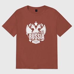 Футболка оверсайз женская Russia national team - сборная России, цвет: кирпичный