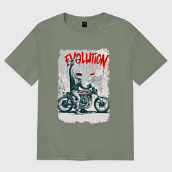 Женская футболка оверсайз Evolution - motorcycle